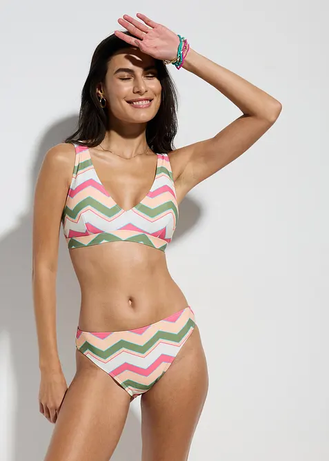 Bikini a bustier con scollatura a V (set 2 pezzi), bonprix
