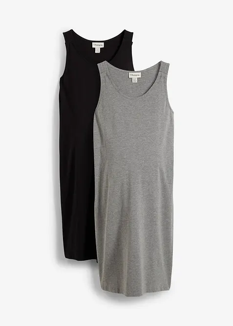 Abito prémaman / da allattamento in jersey di cotone (pacco da 2), bonprix