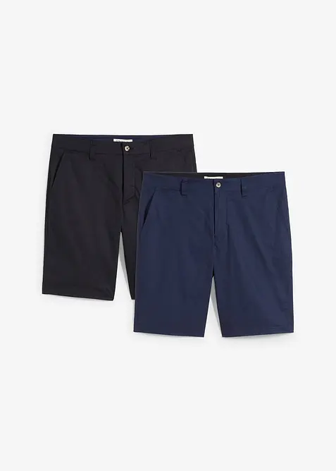 Bermuda chino elasticizzati, regular fit (pacco da 2), bonprix