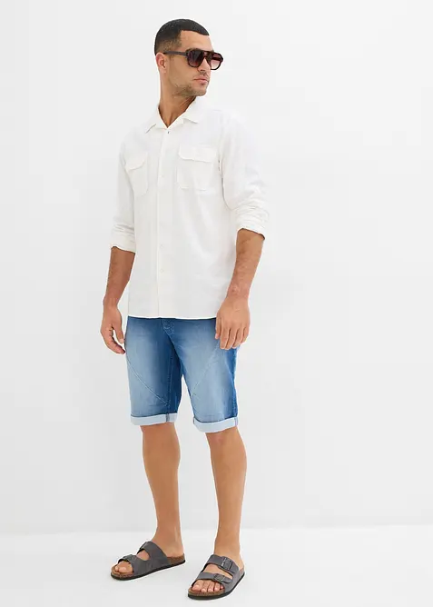 Bermuda in jeans di felpa, relaxed fit, bonprix