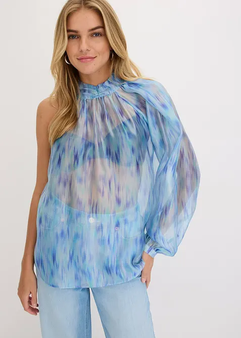 Blusa monospalla di chiffon, bonprix