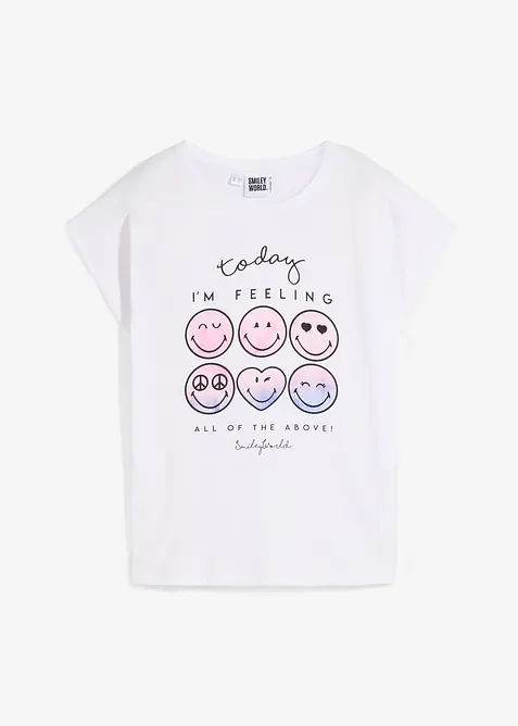 T-shirt con smiley in puro cotone, SmileyWorld