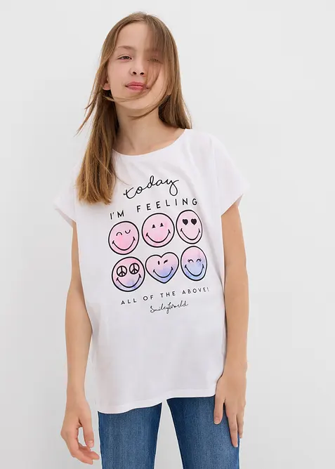 T-shirt con smiley in puro cotone, SmileyWorld