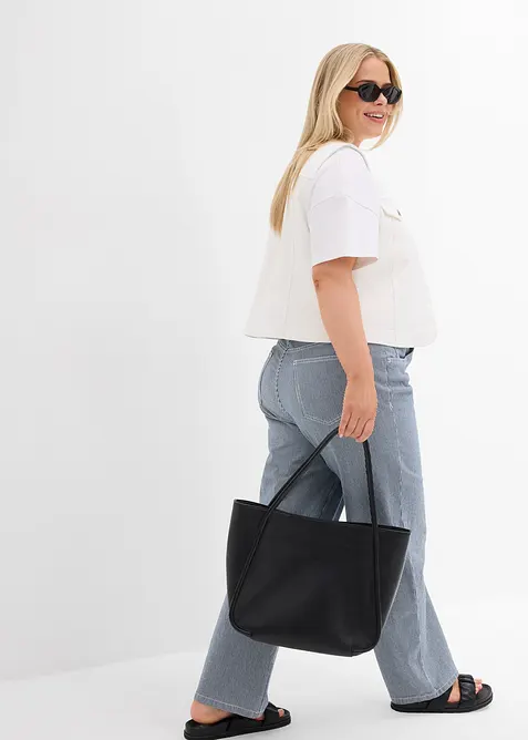 Gilet in jeans elasticizzato, bonprix