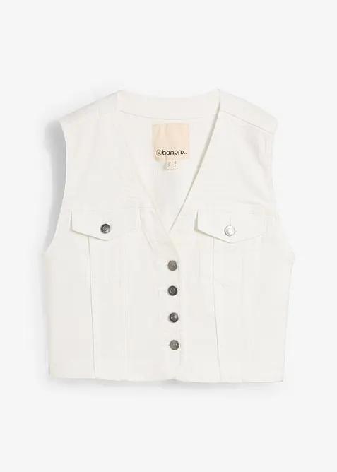 Gilet in jeans elasticizzato, bonprix