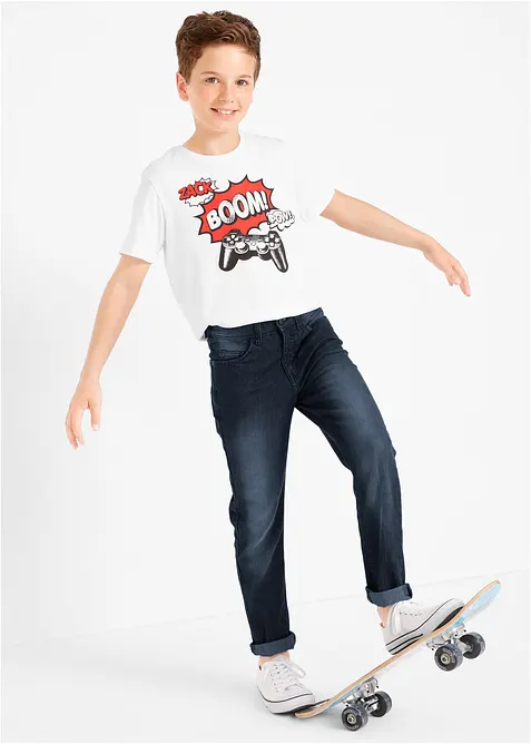 Jeans elasticizzati con vita regolabile slim fit, straight, bonprix