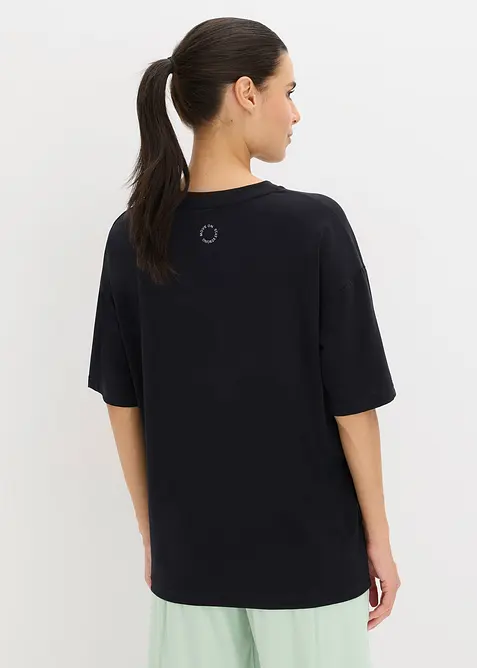 T-shirt per sport oversize con cotone, ad asciugatura rapida, bonprix