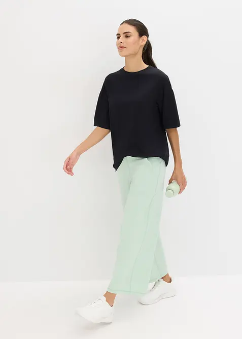 T-shirt per sport oversize con cotone, ad asciugatura rapida, bonprix