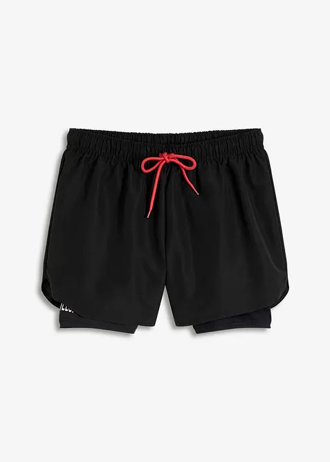 Pantaloni corti sportivi 2 in 1 ultra leggeri, bonprix