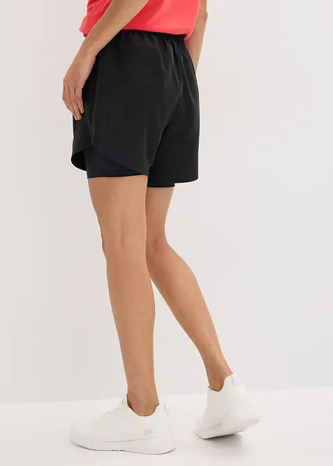 Pantaloni corti sportivi 2 in 1 ultra leggeri, bonprix