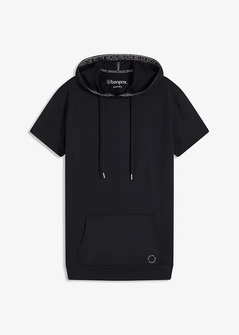 T-shirt oversize per sport con cappuccio, ad asciugatura rapida, bonprix