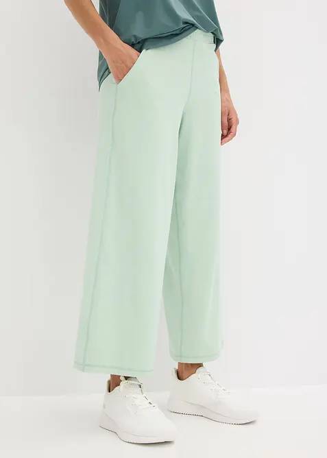 Pantaloni sportivi comodi con gambe larghe, ad asciugatura rapida, bonprix