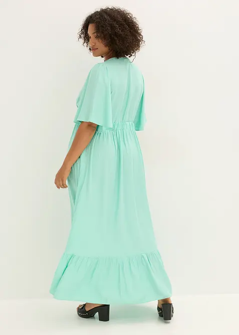 Abito lungo a balze in viscosa fluente, bonprix