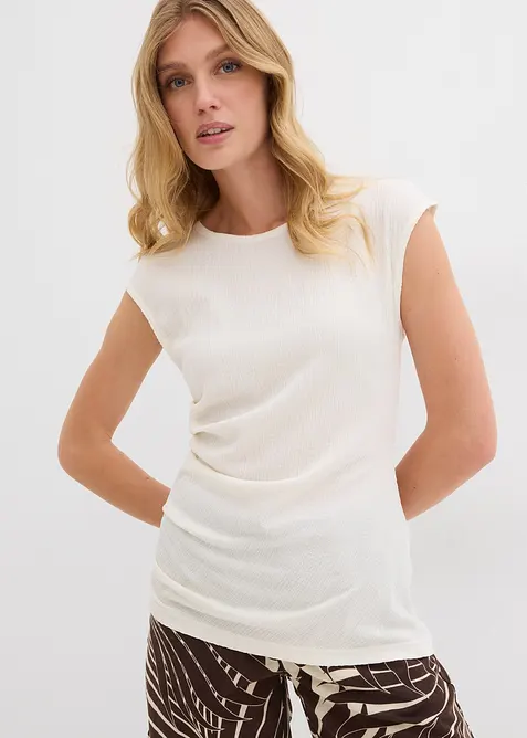 Maglia in cr&ecirc;pe operato, bonprix