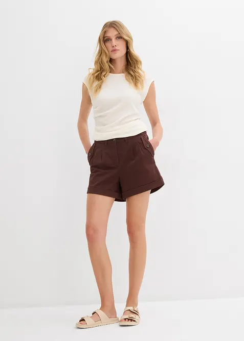 Shorts in twill a vita alta, bonprix