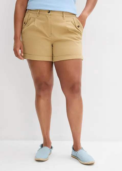 Shorts in twill a vita alta, bonprix