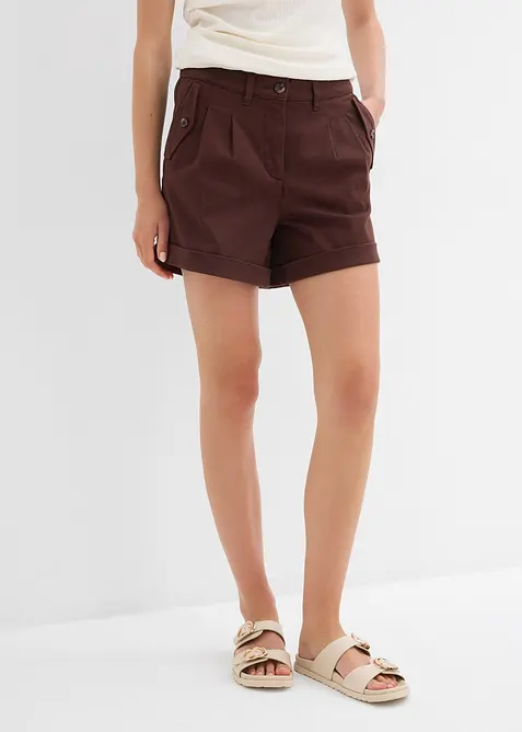 Shorts in twill a vita alta, bonprix