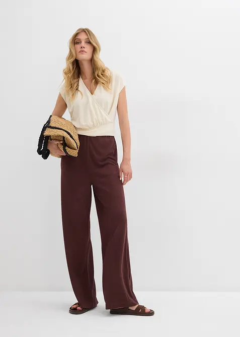 Maglia a portafoglio in misto viscosa fluente, bonprix