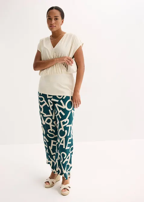 Maglia a portafoglio in misto viscosa fluente, bonprix