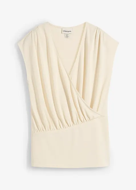 Maglia a portafoglio in misto viscosa fluente, bonprix