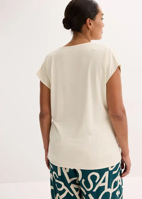 Maglia a portafoglio in misto viscosa fluente, bonprix