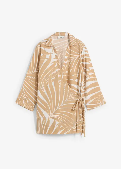 Blusa con maniche a kimono in simil lino, bonprix