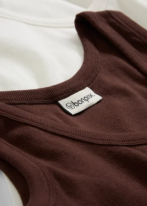 Canotta a coste con cotone biologico (pacco da 2), bonprix