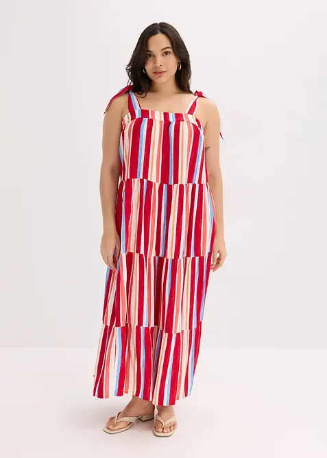 Abito a righe con spalline in viscosa strutturata, bonprix