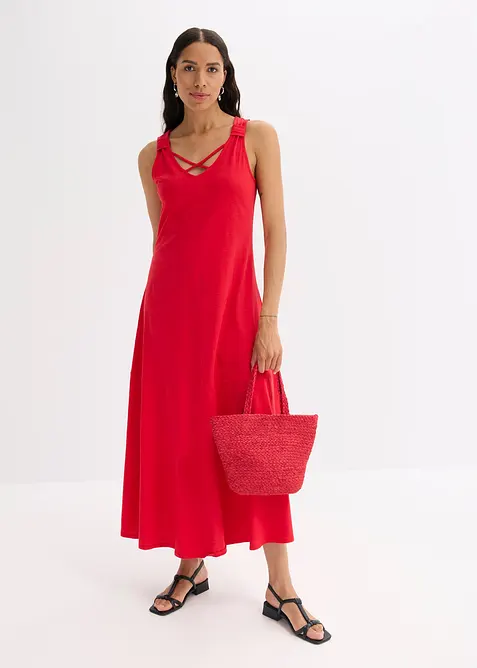 Abito lungo con spalline in puro cotone biologico, bonprix