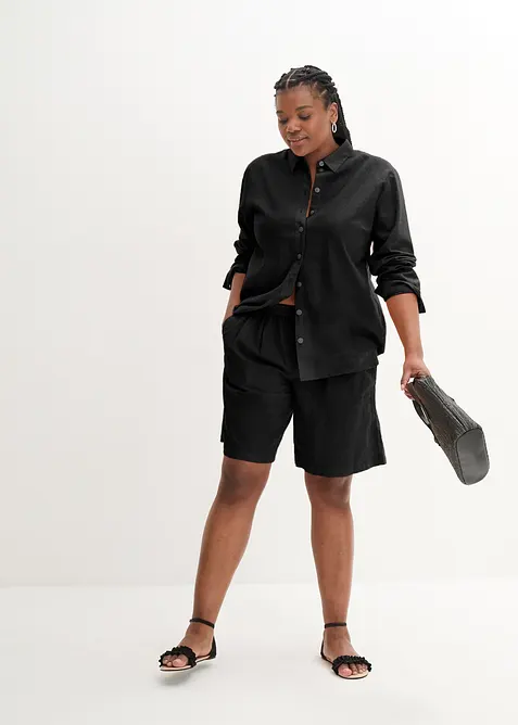 Bermuda in misto lino e cotone, bonprix