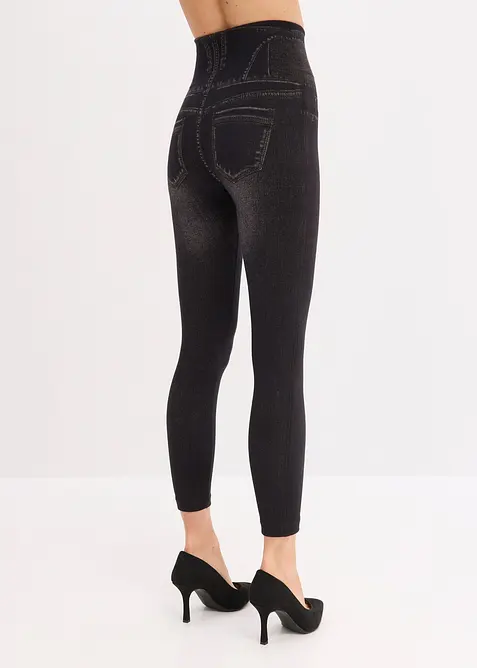 Leggings effetto jeans senza cuciture con effetto modellante forte, bonprix