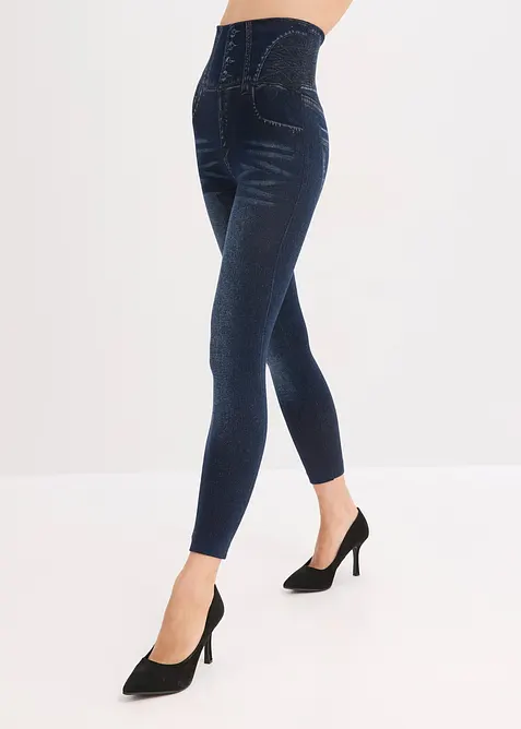 Leggings effetto jeans senza cuciture con effetto modellante forte, bonprix