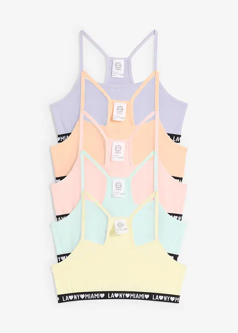 Reggiseno bustier con cotone biologico morbido (pacco da 5), bonprix