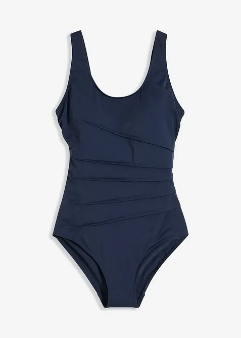 Costume intero con pieghe decorative ed effetto modellante leggero, bonprix