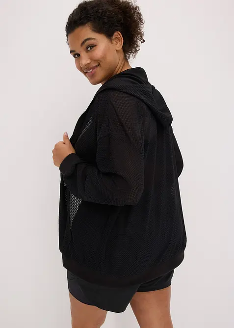 Giacca sportiva oversize in mesh trasparente, bonprix