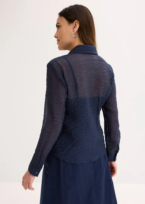 Camicetta trasparente dalla texture stropicciata, bonprix