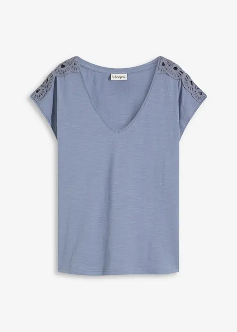 Maglia con inserti lavorati a uncinetto, bonprix