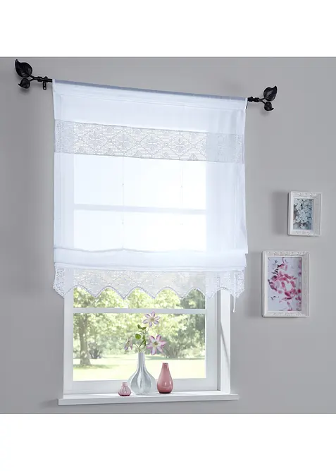 Tenda a pacchetto con bordo a uncinetto, bonprix