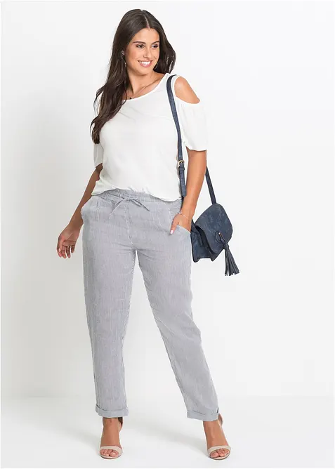 Pantaloni in misto lino, bonprix