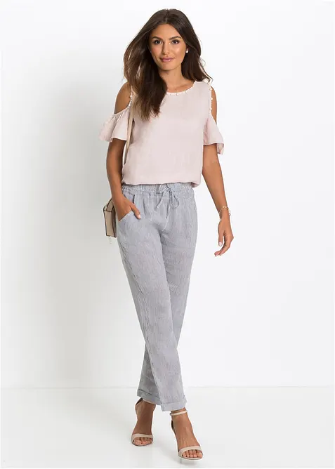 Pantaloni in misto lino, bonprix