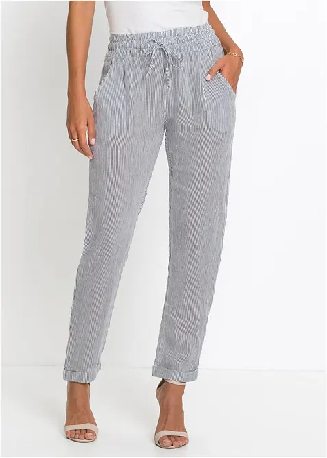 Pantaloni in misto lino, bonprix