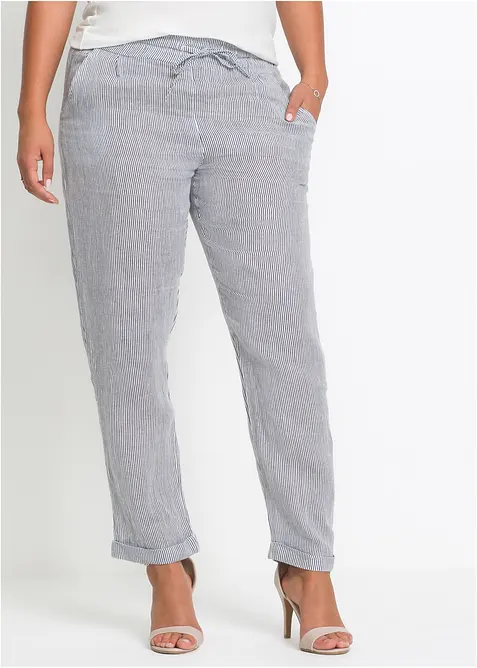 Pantaloni in misto lino, bonprix