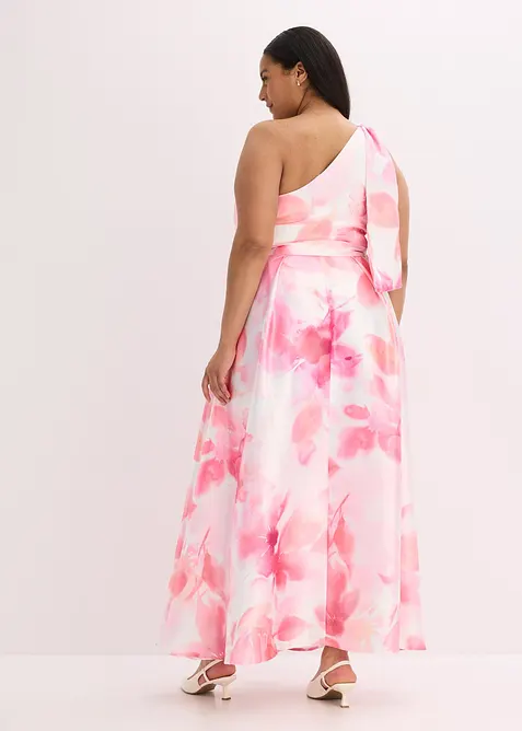 Abito monospalla in satin lucido, bonprix