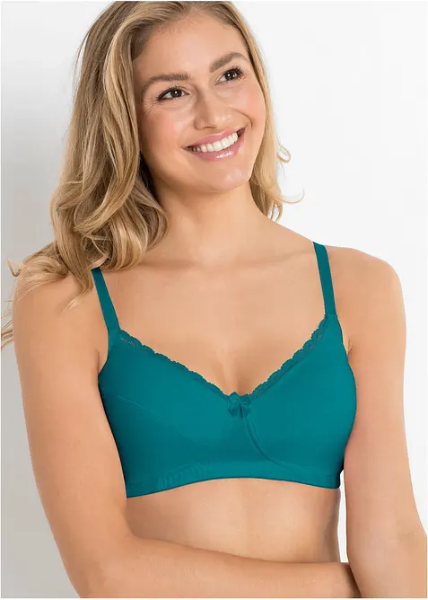 Reggiseno senza ferretto  con cotone (pacco da 3), bonprix