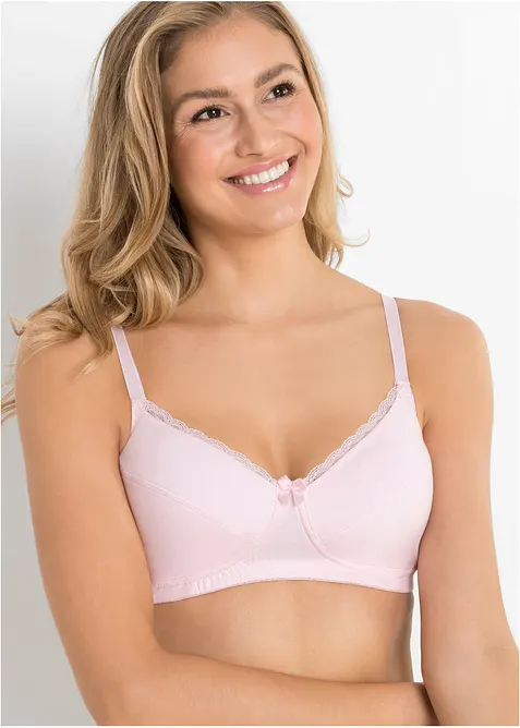Reggiseno senza ferretto  con cotone (pacco da 3), bonprix