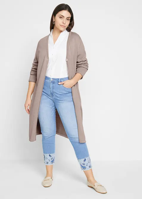 Jeans slim fit elasticizzati, vita media, bonprix