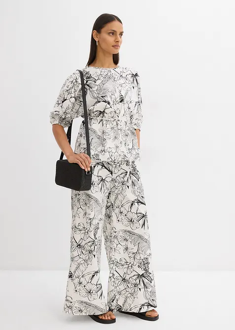 Blusa a maniche corte in puro cotone, bonprix