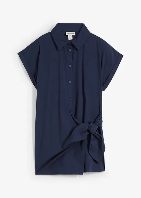 Blusa a maniche corte da annodare sul fianco, bonprix