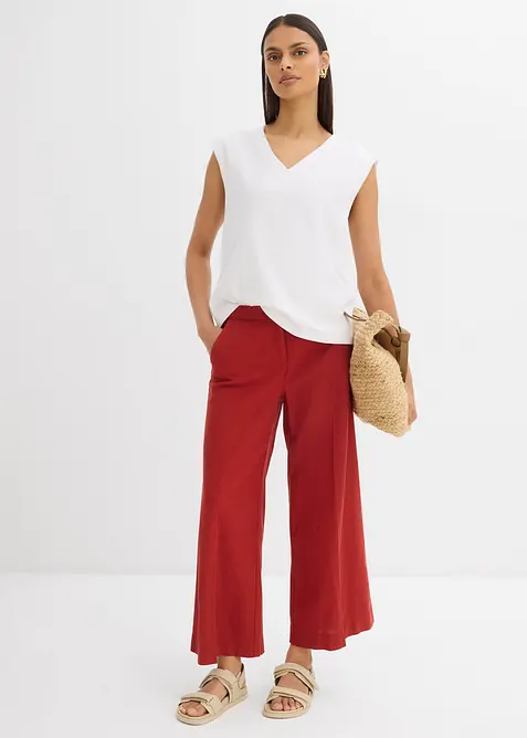 Pantaloni culotte in misto viscosa con elastico in vita, bonprix
