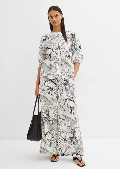 Pantaloni larghi in puro cotone, bonprix